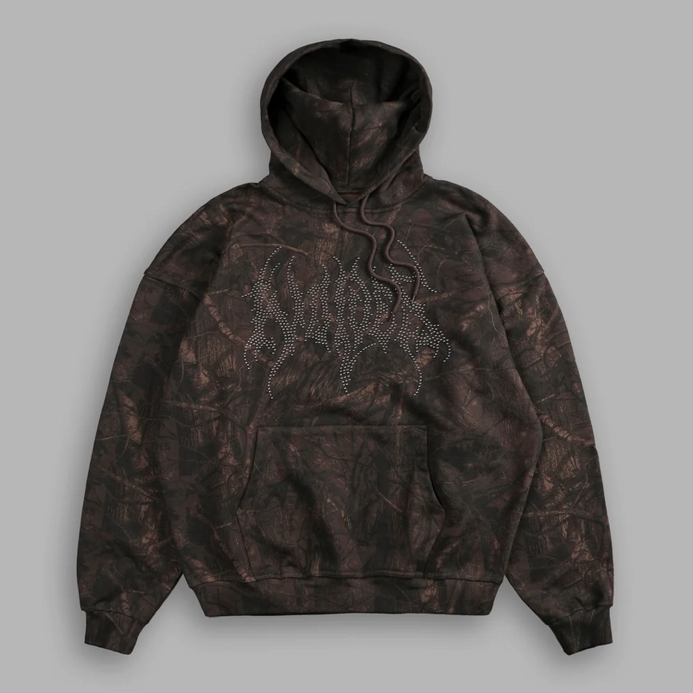 DARC SPORT HESH STUD "GRUNGE" HOODIE IN BROWN DRIFTWOOD FOREST CAMO SIZE LARGE - Picture 1 of 9